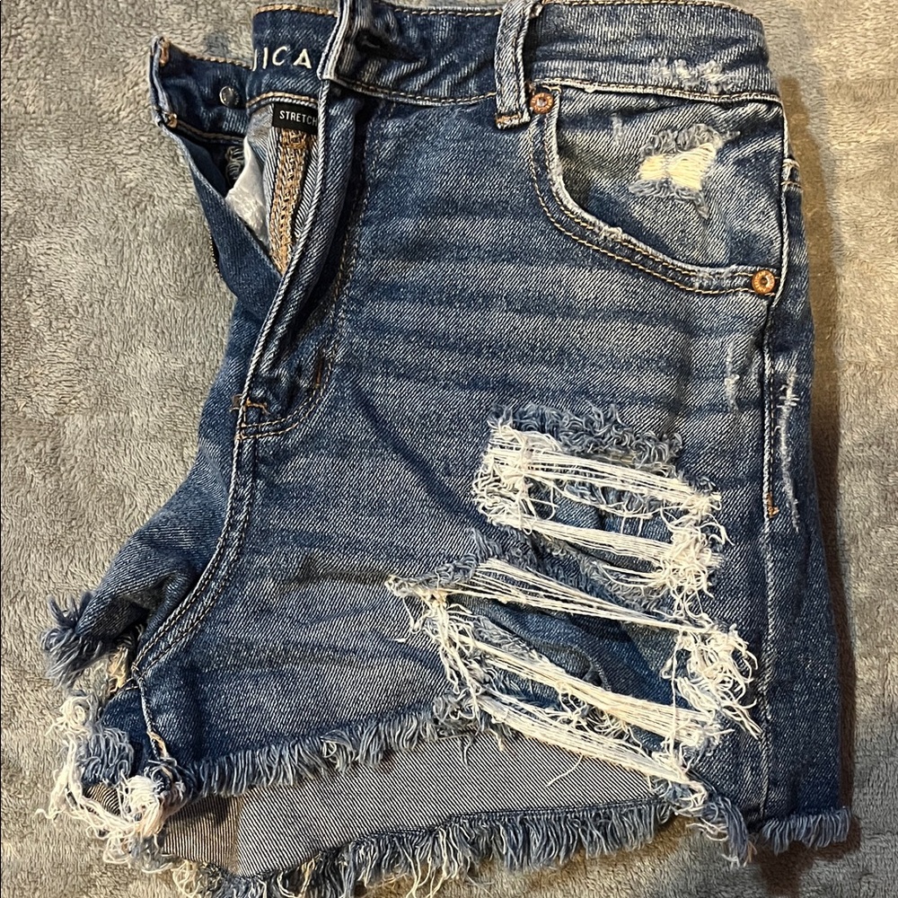 American Eagle Outfitters Distressed Blue Jean Shorts